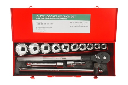 Набор 12-гранных торцевых головок 3/4, 22-50мм, 14шт в кейсе JTC-T615M