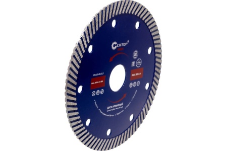 Диск алмазный отрезной (125x2.3x10x22.2 мм; сверхтонкий; супер-турбо; мелкий зуб) CUTOP 65-12523