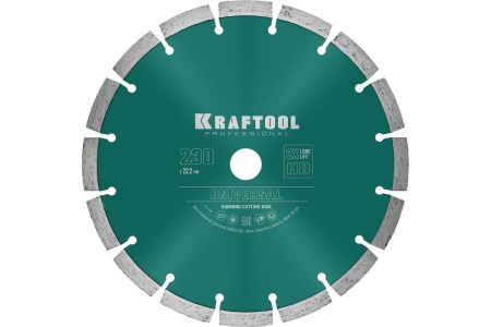 Диск алмазный сегментный по железобетону и бетону KRAFTOOL Universal 230х22 мм 36680-230
