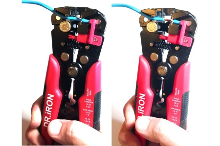 Клещи для снятия изоляции, обжима, резки провода Dr. IRON 200 мм, блистер DR6004