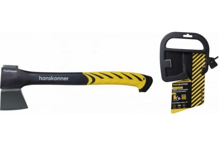Кованый топор с зажигалкой Hanskonner 650 г, фибергласовая рукоятка с TPE, PTFE покрытие HK1015-02-FB0650