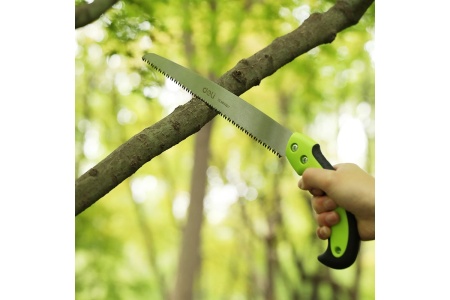 Садовая пила с ножнами DELI DL580927 270 мм, сталь 65MN, 7 зубьев на дюйм, обрезиненная ручка, 3D заточка, двухрядное распределение кромок 114779