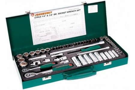 Набор стандартных и глубоких торцевых головок 1/4" и 3/8"DR 4-24 мм Jonnesway S04H3157S