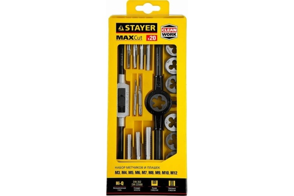 Набор метчиков и плашек STAYER MASTER 20 предметов 28012-H20
