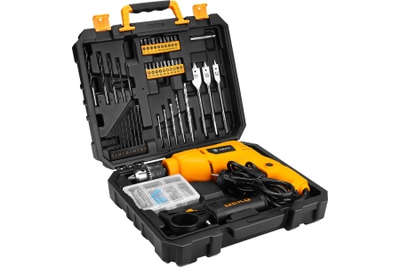 Ударная сетевая дрель DEKO DKID600W + набор инструментов 92 предмета 063-4157