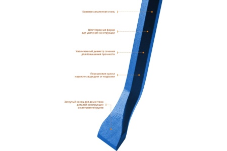 Монтажный лом Зубр ТИТАН  1300 мм 25 мм шестигранный 21805-130