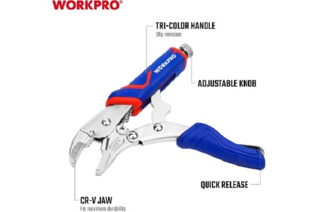 Фиксирующие клещи WORKPRO PRO 130 мм WP231072