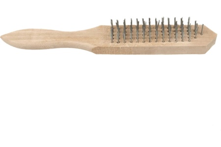 Ручная щетка по металлу SAMGRUPP с деревянной ручкой, 5 рядов 16079