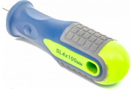 Отвертка SL4.0х100мм, CrV, 3-х компонентная рукоятка СИБРТЕХ 11805