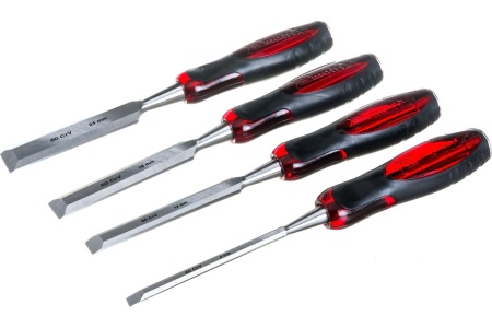 Набор плоских долот-стамесок MATRIX "Тигровый глаз" 4 штуки, 6-12-18-24 мм 24432