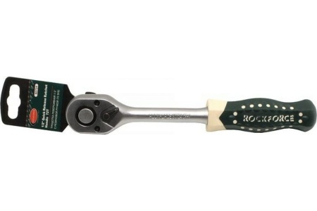 Реверсивная трещотка с резиновой ручкой ROCKFORCE 1/2" L-255мм, 72зуб. RF-80724