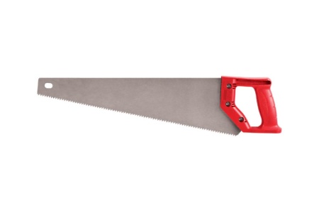 Ножовка по дереву, средний каленый зуб 7 TPI, 2D заточка, пластиковая ручка 400 мм КУРС 40311
