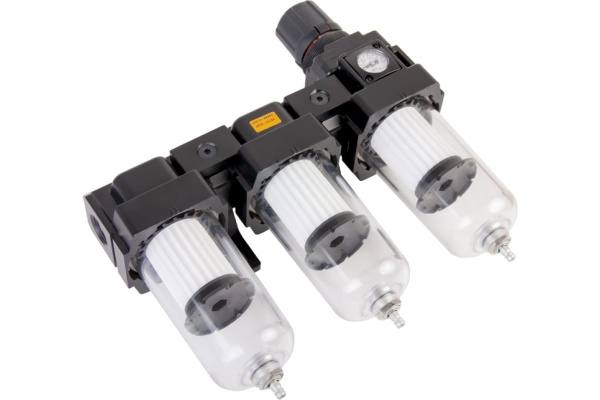 Модульная группа с тремя влаго-маслоотделителями и регулятором давления 1/2'' WIEDERKRAFT WDK-70744 Модульная группа с тремя влаго-маслоотделителями и регулятором давления 1/2'' WIEDERKRAFT WDK-70744