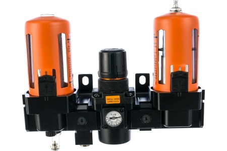 Блок подготовки воздуха: влагоотделитель, регулятор, лубрикатор (3000 л/мин; 10 бар; 1/2") WIEDERKRAFT WDK-70240