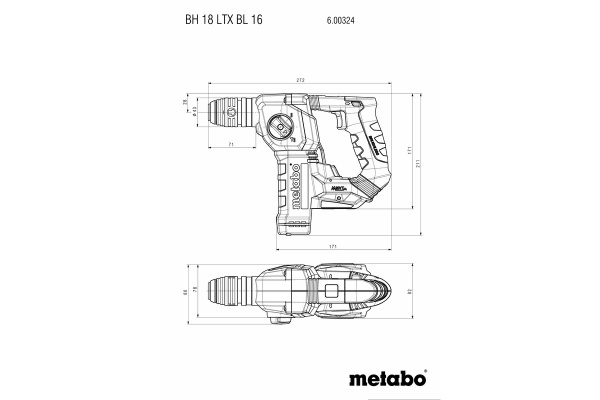 Аккумуляторный перфоратор Metabo BH 18 LTX BL 16 600324800