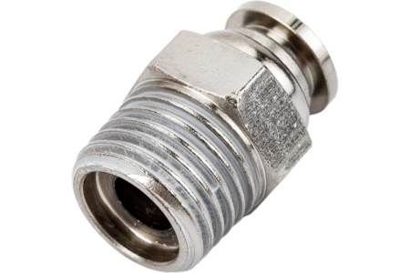 Фитинг цанговый прямой металлический 6 мм - наружная резьба 1/4" Pegas pneumatic 6101