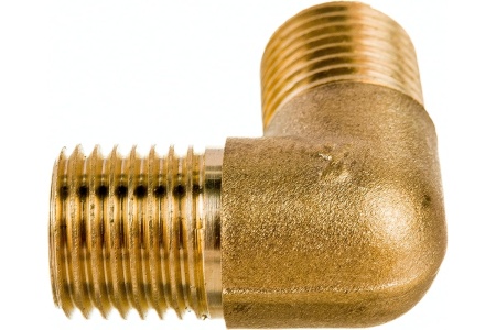 Уголок латунь резьба наружная 1/4" для компрессора Pegas pneumatic 4309