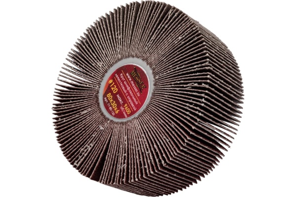 Круг шлифовальный лепестковый с оправкой на шпильке (80х30х6 мм; P120) MESSER 11-80-120