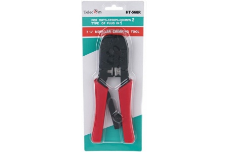 Обжимные клещи Telecom HT-568R /RJ-45, RJ-11, RJ-12/UTP, 6P/8P, с фиксатором HT-568R