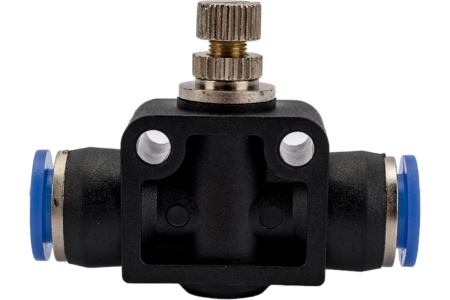 Фитинг цанговый с краником прямой 8 мм - 8 мм Pegas pneumatic 6009