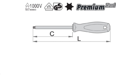 Отвертка Unior изолированная VDE 1000V, PH 4x200мм 3838909164472