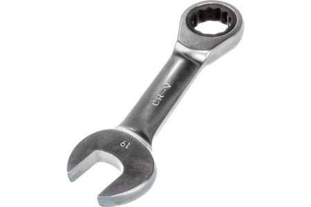 Комбинированный трещоточный укороченный ключ AV Steel 19мм шт AV-315319