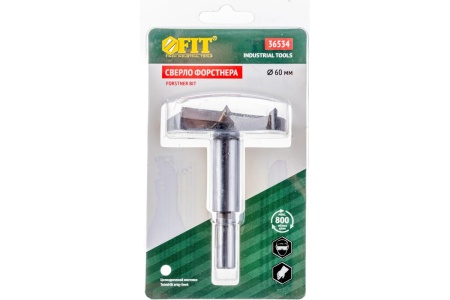 Сверло Форстнера с карбидными вставками 60 мм FIT 36534 Сверло Форстнера с карбидными вставками 60 мм FIT 36534