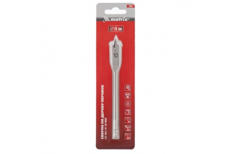 Сверло по дереву перовое (10 мм; 6-гранный хвостовик) MATRIX 70404 Сверло по дереву перовое (10 мм; 6-гранный хвостовик) MATRIX 70404