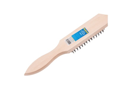 Металлическая щетка DolleX 6-ти-рядная, с деревянной ручкой BRW-06