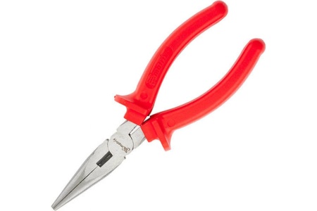 Длинногубцы 160 мм, прямые шлифованные, пластмассовые рукоятки MATRIX Econom 17192