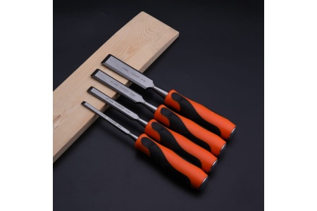 Набор долот-стамесок HARDEN усиленные, плоские, CRV, 4шт, 6-13-19-25 мм 611011