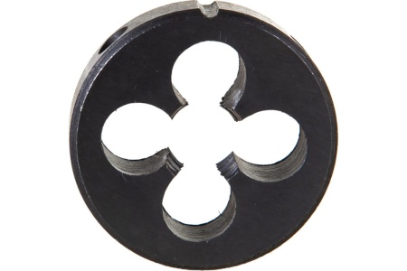 Круглая ручная плашка для нарезания метрической резьбы, мелкий шаг, Зубр "МАСТЕР" М12x1,5 4-28022-12-1.5