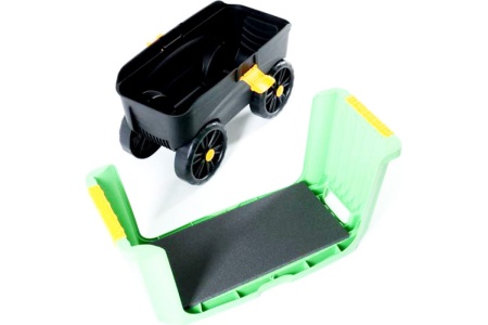 Ящик-подставка HELEX на колесах, 4в1, зеленый/черный H835