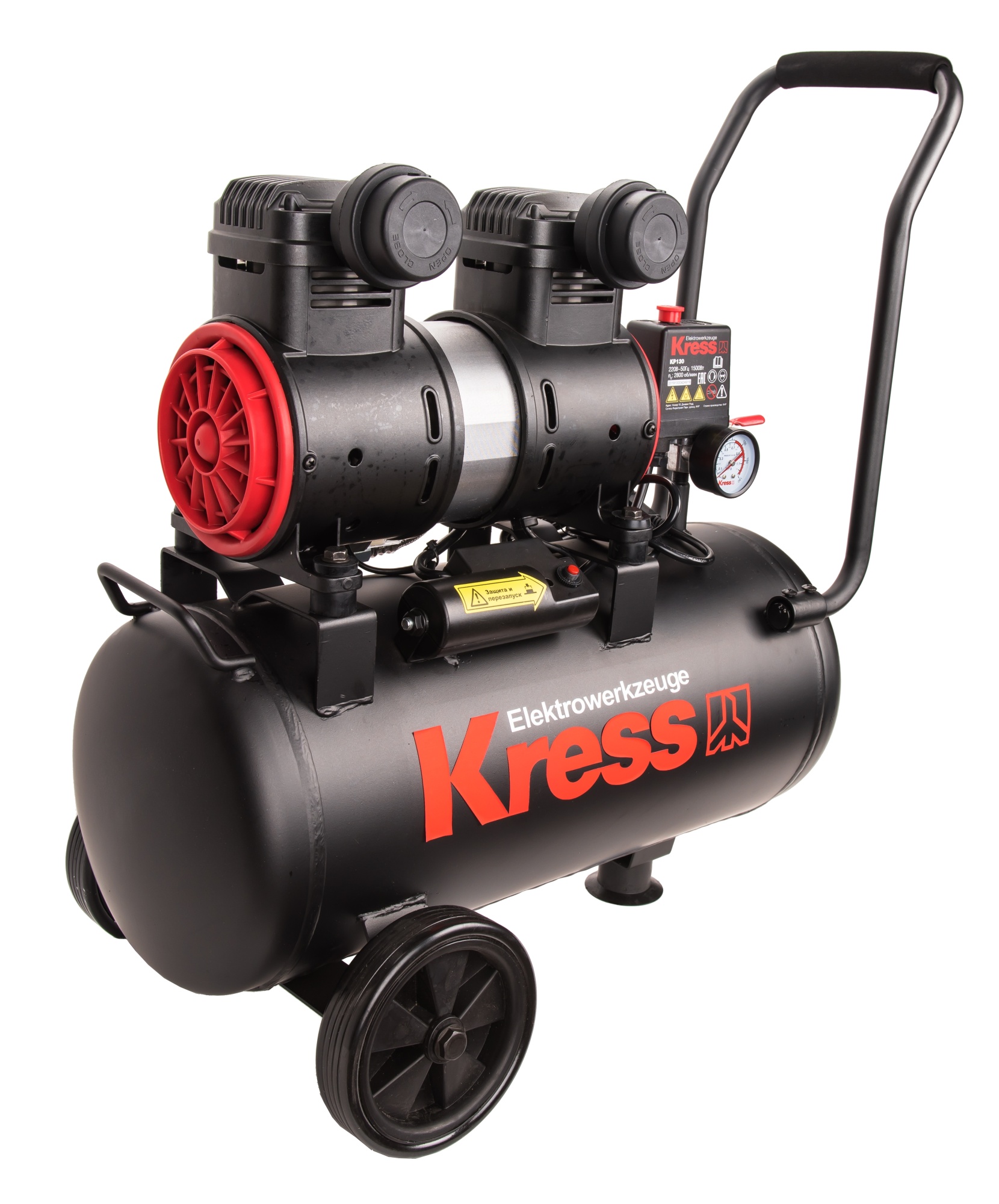 Компрессор воздушный безмаслянный KRESS KP130, 1500 Вт, 24л.