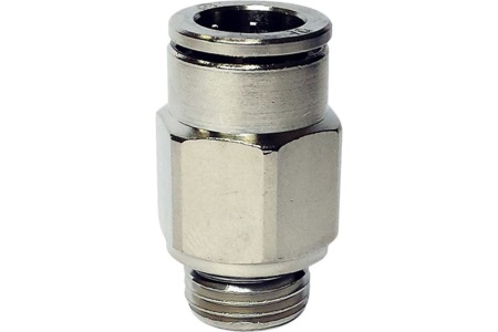 Фитинг цанговый прямой металлический 6 мм - наружная резьба 1/8" Pegas pneumatic 6103