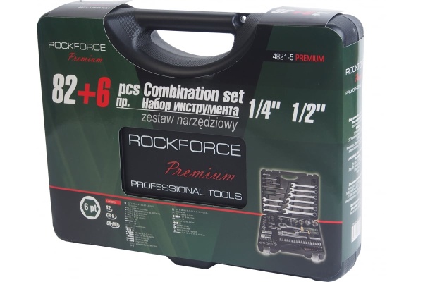 Набор инструмента 1/2 & 1/4DR 6-гранный ROCKFORCE RF-4821-5-PREMIUM 82+6