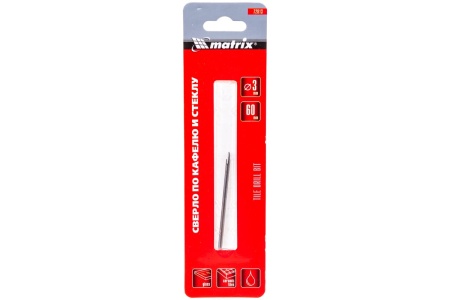 Сверло по керамической плитке (3 мм; цилиндрический хвостовик) MATRIX 72813