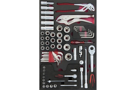 Инструментальная тележка IZELTAS PARTNER черная, с инструментами, 5 ящиков 8235007121-black