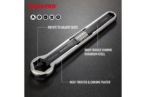 Универсальный разводной ключ WORKPRO 5-27 мм WP272016 Универсальный разводной ключ WORKPRO 5-27 мм WP272016