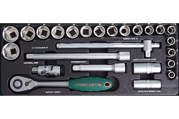 Набор торцевых головок 25 предметов 1/2" DR (10-32 мм) Jonnesway S04H4125S