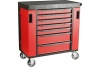 Тележка инструментальная (7 секций, красная, на колесах, с двумя боковыми ящиками) JTC S1070