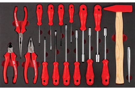 Инструментальная тележка IZELTAS PARTNER черная, с инструментами, 5 ящиков 8235007121-black