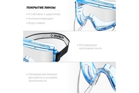 Защитные очки ЗУБР Панорама в комплекте со щитком 110233