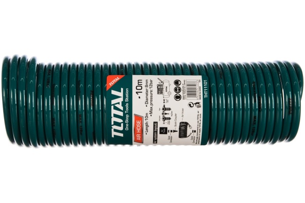 Шланг пневматический спиральный PU, 10 м TOTAL THT11101
