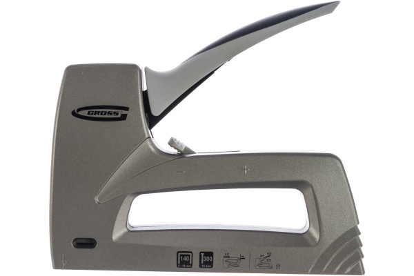 Мебельный степлер GROSS Aluminium 140 алюм. корпус, рег. удара, тип скобы 140, 300, 6-14 мм 41007