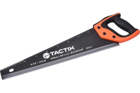 Ножовка по дереву TACTIX 500 мм, с покрытием, зуб 7/8 265013