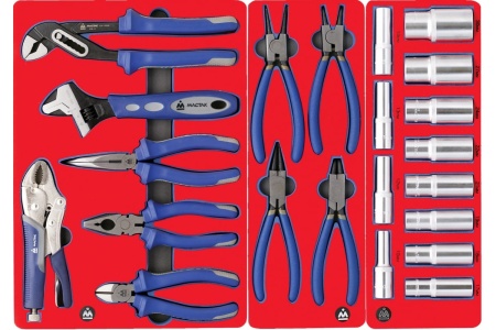 Набор инструментов ЛИДЕР в красной тележке, 270 предметов МАСТАК 52-270R