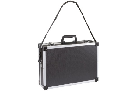 Ящик для инструмента FIT пластиковый усиленный алюминием черный 65633 Ящик для инструмента FIT пластиковый усиленный алюминием черный 65633