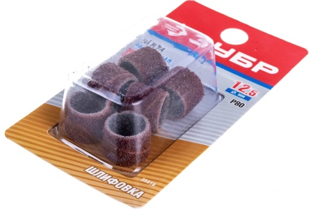 Абразивная лента Зубр P 80 посадка d 12.5 L 12.7 мм 6 шт. 35918