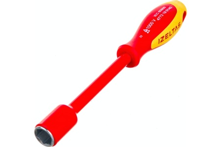 Диэлектрический ключ-отвёртка IZELTAS 1000V, торцевой, 14мм, длина 230 мм 4773190140
